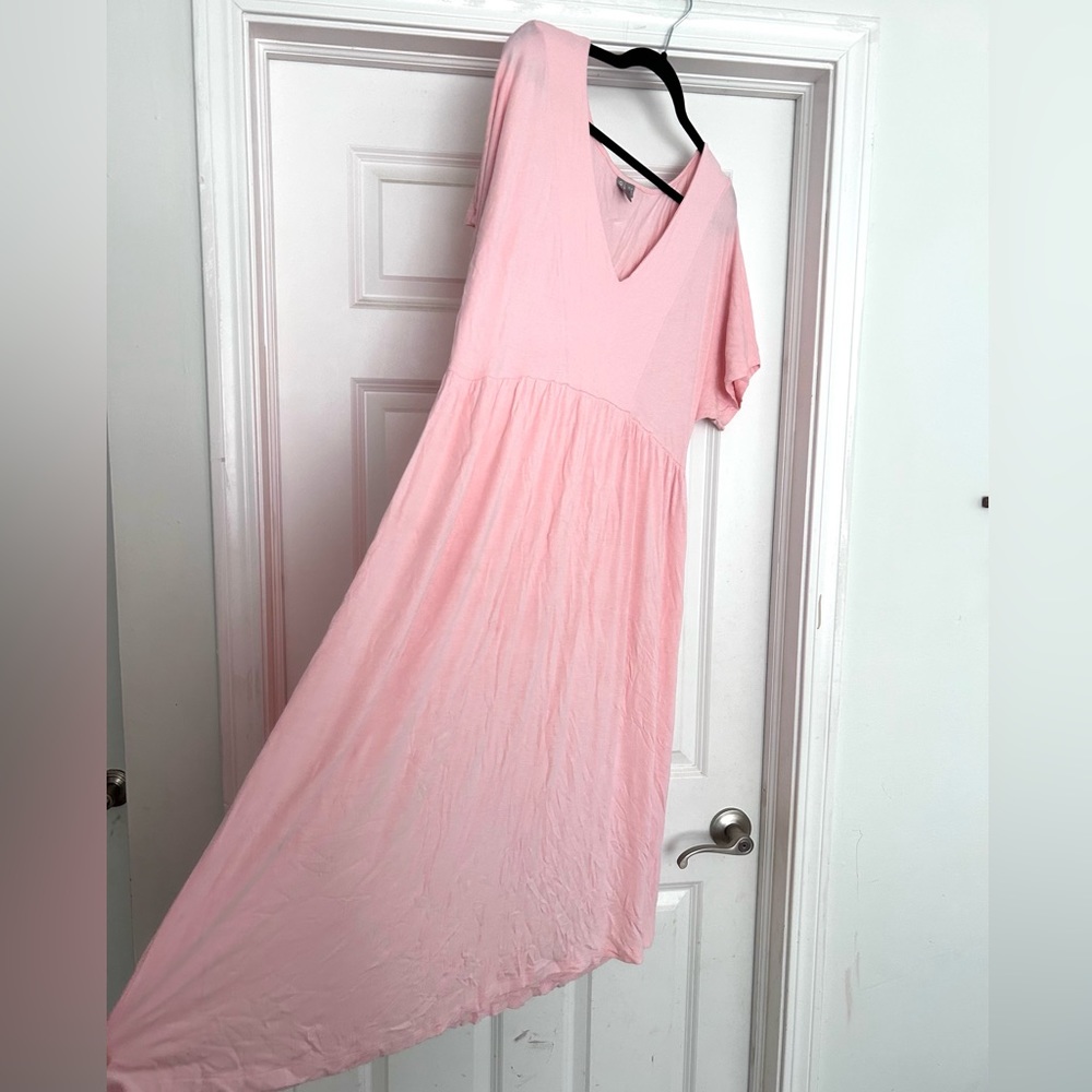 Light Pink Maternity Midi Dress